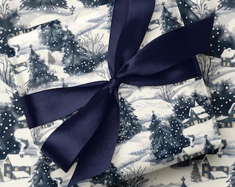 Vintage Christmas Wrapping Paper Christmas Toile Gift Wrapping Paper Toile Christmas Gift Wrap Holiday Wrapping Paper Roll Gift Wrap Paper