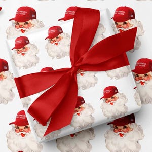 Trump Christmas Wrapping Paper Roll Santa Wrapping Paper Christmas Gift Wrap Vintage Christmas Trump Gift Republican Holiday Gift Wrap Trump
