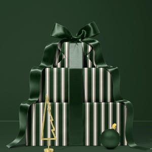 Striped Christmas Wrapping Paper Holiday Gift Wrap Striped Wrapping Paper Christmas Gift Wrap Elegant Christmas Gift Striped Gift Wrap Rolls