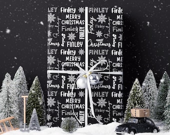 Personalized Christmas Wrapping Paper Christmas Gift Wrap Custom Name Wrapping Paper Roll Holiday Gift Wrap Personalized Wrapping Paper Xmas