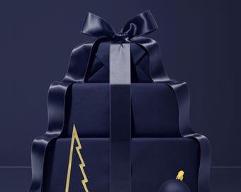 Deep Blue Wrapping Paper Christmas Gift Wrap Elegant Christmas Wrapping Paper Roll Birthday Gift Wrap Wedding Gift Wrap Holiday Gift Wrap