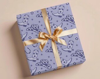 Western Wrapping Paper Gift Wrapping Paper Cowgirl Hat Western Gift Thank You Gift Birthday Wrapping Paper Roll Gift Wrap Paper Gift Wedding