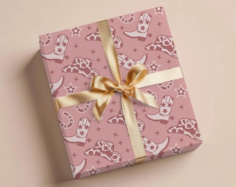 Western Cowgirl Wrapping Paper Gift Wrapping Paper Western Gift Her Thank You Gift Birthday Wrapping Paper Roll Gift Wrap Paper Gift Wedding