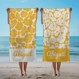Custom Kids Beach Towel Personalized Beach Towel Kids Custom Name Beach Towel Daisy Pool Towel Bridesmaid Gift For Bachelorette Party Favors