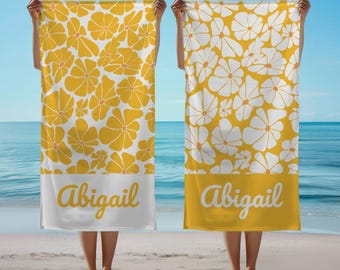 Custom Kids Beach Towel Personalized Beach Towel Kids Custom Name Beach Towel Daisy Pool Towel Bridesmaid Gift For Bachelorette Party Favors