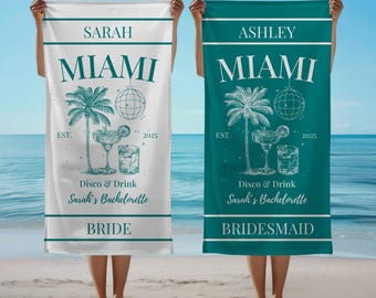 Custom Bachelorette Beach Towel Personalized Beach Towel Bride Bachelorette Gift Bachelorette Party Pool Towel Bridal Party Bridal Shower