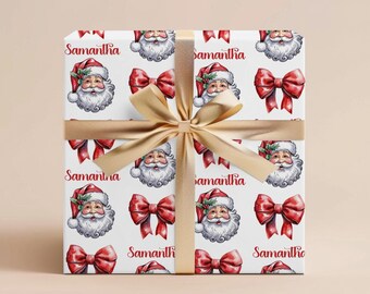 Personalized Christmas Gift Wrapping Paper Roll Custom Christmas Wrapping Paper Custom Gift Wrap Christmas Bow Gifts Personalized Name Gift