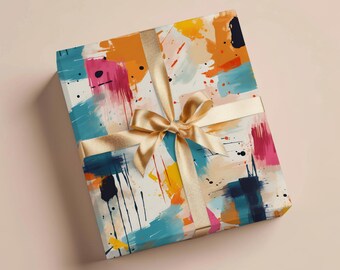Abstract Wrapping Paper Gift Wrapping Paper Modern Wrapping Paper Painting Gift For Birthday Wrapping Paper Roll Gift Wrap Paper Abstract