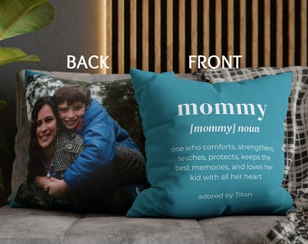 Custom Mommy Gift Mom Custom Pillow Cover Mothers Day Gift Mom Birthday Gift Custom Portrait Gift Mum Gift Photo Pillow Gift Kid Name Gift