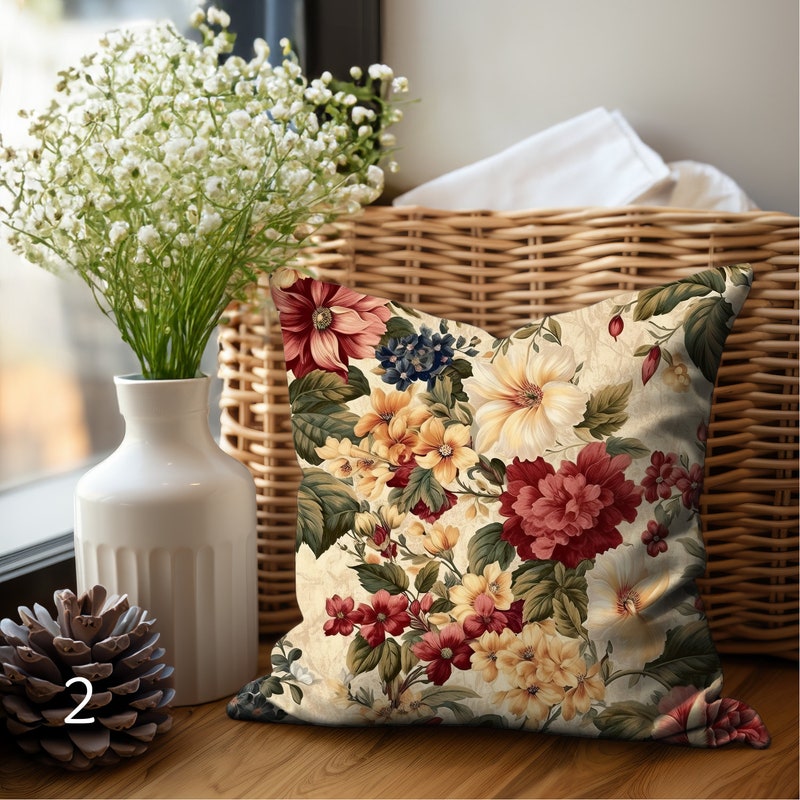 Floral Throw Pillows - Etsy