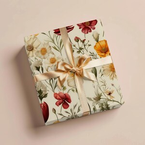 Wildflower Wrapping Paper Gift Wrapping Paper Floral Wrapping Paper Mother Day Gift Birthday Wrapping Paper Roll Gift Wrap Paper Bridal Gift