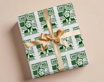 Trump Christmas Wrapping Paper Roll Funny Wrapping Paper Christmas Gift Wrap Santa Christmas Trump Gift Republican Holiday Gift Wrap Trump