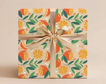 Orange Wrapping Paper Gift Wrapping Paper Fruit Wrapping Paper Citrus Gift Wrap Birthday Wrapping Paper Roll Gift For Housewarming Gift Wrap