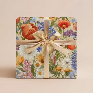 Flower Wrapping Paper Gift Wrapping Paper Floral Wedding Gift Mothers Day Gift Birthday Wrapping Paper Roll Gift Wrap Paper Bridal Gift Her