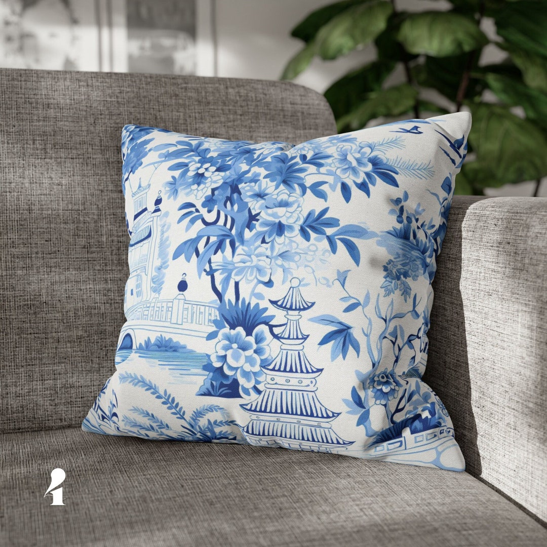 Chinoiserie Decor Pillow Cover Pagoda Chinoiserie Pillow French Country ...