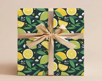 Lemon Wrapping Paper Gift Wrapping Paper Fruit Wrapping Paper Citrus Gift Wrap Birthday Wrapping Paper Roll Gift For Housewarming Gift Wrap
