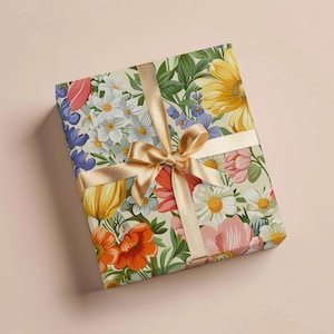 Flower Wrapping Paper Gift Wrapping Paper Floral Wedding Gift Mothers Day Gift Birthday Wrapping Paper Roll Gift Wrap Paper Bridal Gift Her