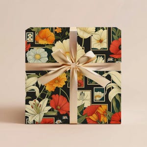 Wildflower Wrapping Paper Gift Wrapping Paper Collage Wrap Mothers Day Gift Birthday Wrapping Paper Roll Gift Wrap Paper Gift Wedding Wrap