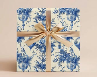Vintage Christmas Wrapping Paper Christmas Gift Wrap Holiday Gift Christmas Toile Gift Ornaments Christmas Wrapping Paper Rolls Vintage Gift