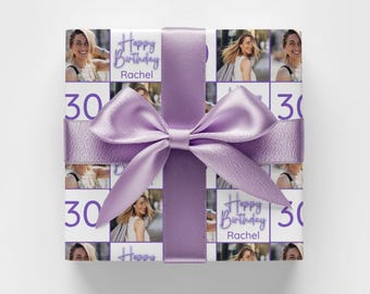 30th Birthday Wrapping Paper Custom Birthday Gift Wrapping Paper Custom Wrapping Paper Personalized Gift Wrap Photo Wrapping Paper Roll