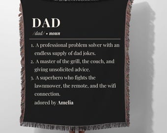 Personalized Dad Gift Custom Blanket Throw Blanket Fathers Day Gift Custom Dad Gift From Kid Dad Christmas Gift Funny Dad Gift Birthday Gift