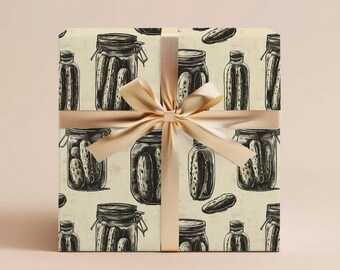 Pickle Wrapping Paper Gift Wrapping Paper Food Gift Wrap Homesteading Pickle Gift Wrap Birthday Wrapping Paper Roll Gift Holiday Gift Wrap