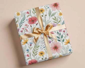 Botanical Wrapping Paper Gift Wrapping Paper Floral Wrapping Paper Wildflower Gift Wrap Birthday Wrapping Paper Roll Gift Bridal Shower Gift