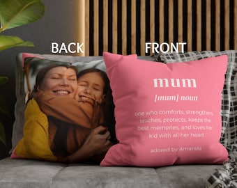 Custom Mum Gift Mom Custom Pillow Cover Mother Day Gift Mom Birthday Gift Custom Portrait Gift Mama Gift Photo Pillow Gift Mom Kid Name Gift