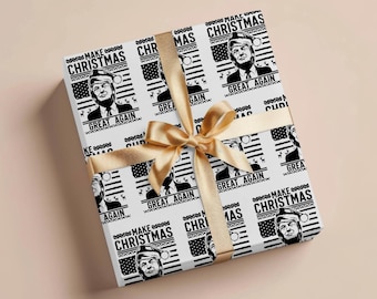 Trump Christmas Wrapping Paper Roll Funny Wrapping Paper Christmas Gift Wrap Santa Christmas Trump Gift Republican Holiday Gift Wrap Trump