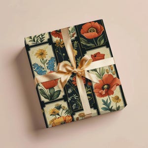 Floral Wrapping Paper Gift Wrapping Paper Vintage Wrapping Paper Mothers Day Gift Birthday Wrapping Paper Roll Gift Wrap Paper Gift Wedding