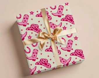 Western Cowgirl Wrapping Paper Gift Wrapping Paper Western Gift Her Thank You Gift Birthday Wrapping Paper Roll Gift Wrap Paper Gift Wedding
