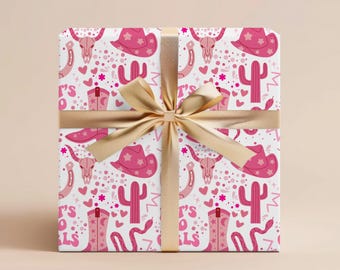 Western Wrapping Paper Gift Wrapping Paper Valentine Gift Western Cowgirl Thank You Gift Birthday Wrapping Paper Roll Gift Wrap Paper Gift