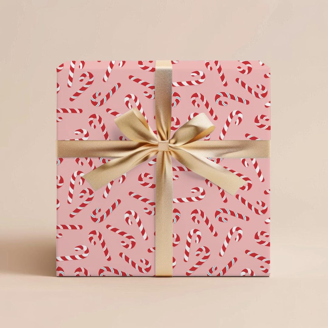 Christmas Candy Cane Wrapping Paper Christmas Gift Wrapping Paper ...