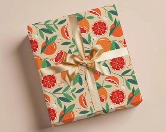 Citrus Wrapping Paper Gift Wrapping Paper Fruit Wrapping Paper Orange Gift Wrap Birthday Wrapping Paper Roll Gift For Housewarming Gift Wrap