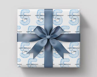 Personalized Birthday Wrapping Paper 5th Birthday Gift Wrapping Paper Custom Wrapping Paper Custom Gift Wrap Custom Name Wrapping Paper Roll