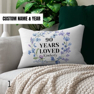 90 Year Old Birthday Gifts Custom Pillow Cover Personalized Grandma Day Gift Lumbar Pillow Custom Mom Gift For 90th Birthday Pillow Gift Mom