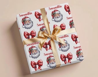 Custom Christmas Gift Wrapping Paper Roll Personalized Christmas Wrapping Paper Custom Gift Wrap Christmas Bow Gifts Personalized Name Gift