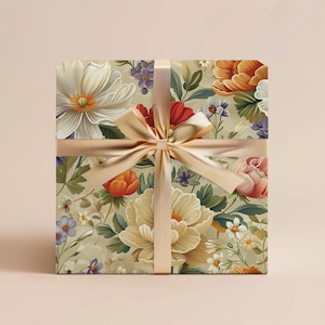 Wildflower Wrapping Paper Gift Wrapping Paper Floral Wedding Gift Mothers Day Gift Birthday Wrapping Paper Roll Gift Wrap Paper Bridal Gift