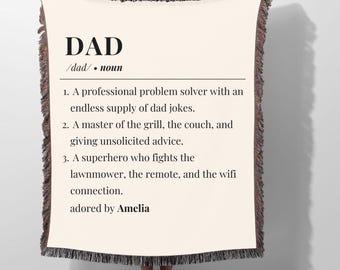 Custom Dad Gift Custom Blanket Throw Blanket Fathers Day Gift Personalized Dad Gift From Kid Dad Christmas Gift Funny Dad Gift Birthday Gift