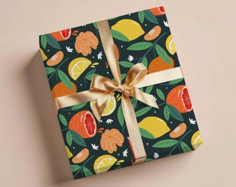 Citrus Wrapping Paper Gift Wrapping Paper Fruit Wrapping Paper Lemon Gift Wrap Birthday Wrapping Paper Roll Gift For Housewarming Gift Wrap