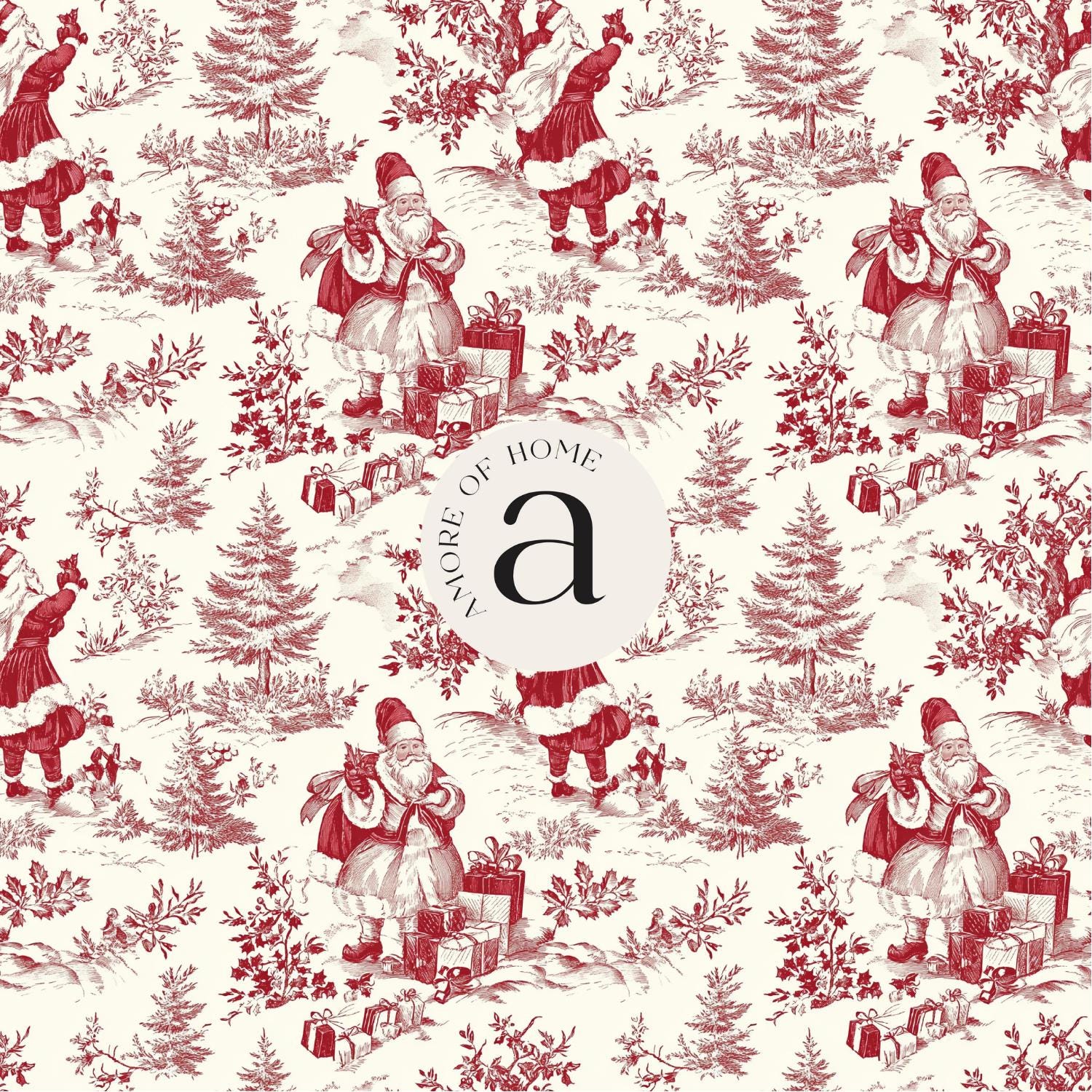 Vintage Christmas Toile Gift Wrap Holiday Gift Wrapping Paper Christmas Gift Wrap Xmas Christmas Vintage Wrapping Paper Roll Gift Wrap Paper