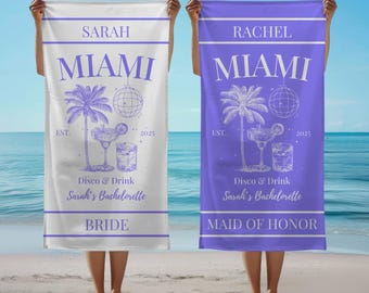 Custom Bachelorette Beach Towel Personalized Beach Towel Bride Bachelorette Gift Bachelorette Party Pool Towel Bridal Party Bridal Shower