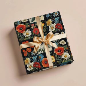 Floral Wrapping Paper Gift Wrapping Paper Collage Wrap Mothers Day Gift Birthday Wrapping Paper Roll Gift Wrap Paper Gift Wedding Wrapping