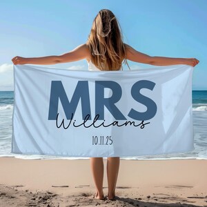 Personalized Beach Towel Bridal Shower Gift For Bride Bachelorette Gift Pool Towel Newlywed Wedding Gift For Anniversary Gift Honeymoon Gift