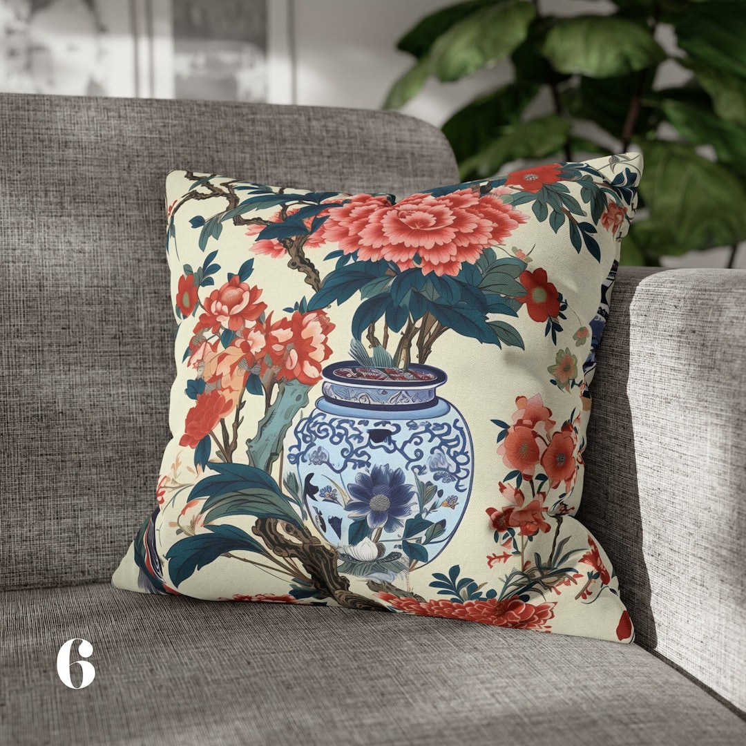 Chinoiserie Decor Pillow Cover Vintage Chinoiserie Pillow French ...