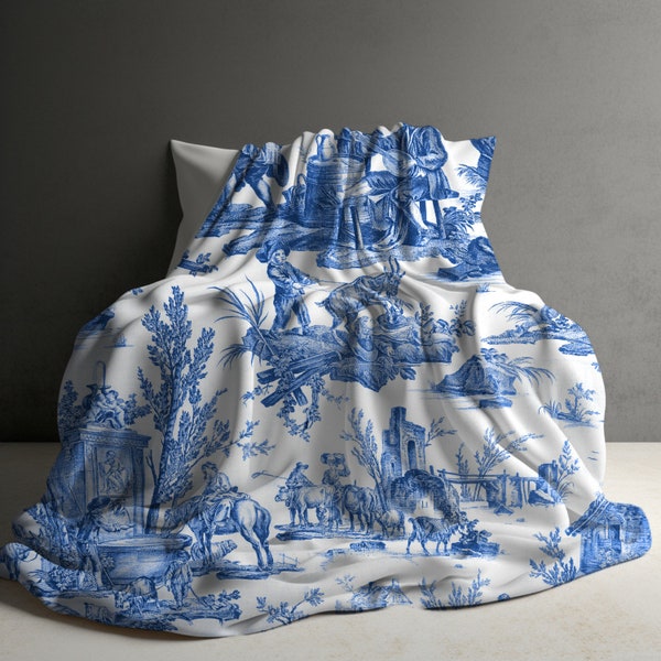 French Toile Baby Blanket Etsy
