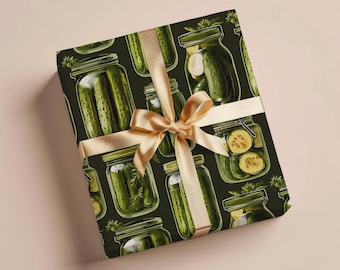 Pickle Wrapping Paper Gift Wrapping Paper Food Gift Wrap Homesteading Pickle Gift Wrap Christmas Wrapping Paper Roll Gift Holiday Gift Wrap