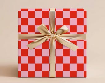 Checkered Wrapping Paper Gift Wrapping Paper Retro Wrapping Paper Checkerboard Gift Wrap Birthday Wrapping Paper Roll Gift Holiday Gift Wrap