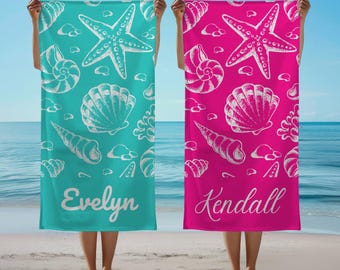 Personalized Beach Towel Custom Name Beach Towel For Kids Birthday Gift Bachelorette Party Pool Towel Girls Trip Gifts Family Vacation Gift