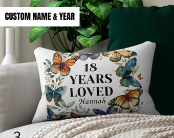 Daughter Gift From Mom To Daughter 18th Birthday Gift For Girl Custom Pillow Cover Personalized Gift Lumbar Pillow Gift 18th Birthday Pillow